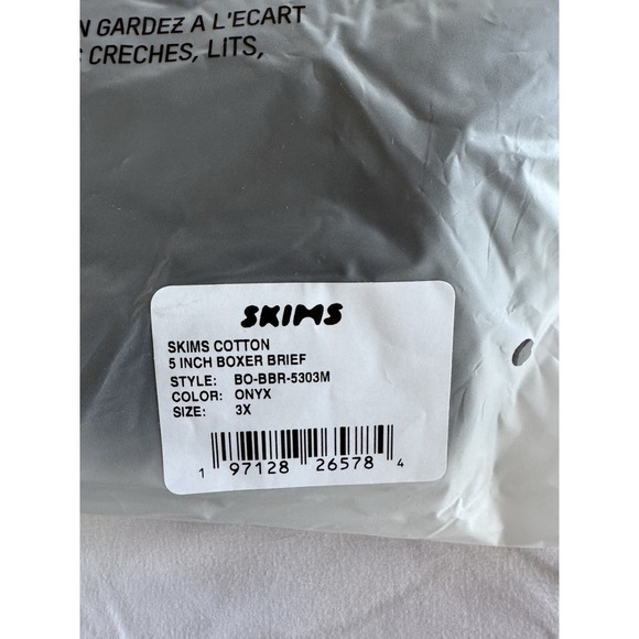 Skims Cotton 5" Inch Boxer Brief Size 3X Color Onyx, NEW NWT - Picture 5 of 7
